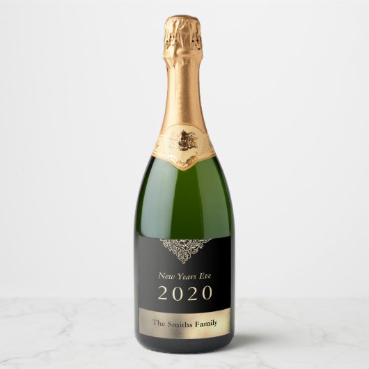 Nieuwjaar Sparkling Wijnetiket (Voorkant)