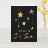 Nieuwjaar Star Shine Gold- en Silver-look-sterren Kaart (Gele Bloem)