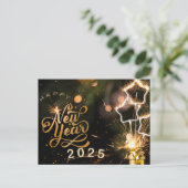 Nieuwjaar typografie 2025 briefkaart (Staand voorkant)