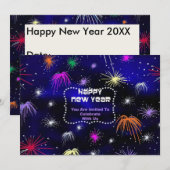 Nieuwjaar uitnodiging in Glas in lood (Voorkant / Achterkant)