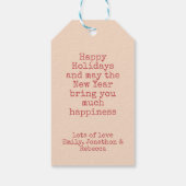 Nieuwjaar van Cozy Kerstrosy Cadeaulabel (Achterkant)