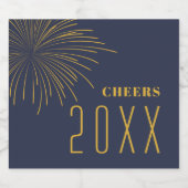 Nieuwjaar van modern vuurwerk sparkling wijnetiket (Enkel label)