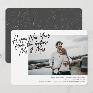 Nieuwjaar Verloving save the date Feestdagenkaart