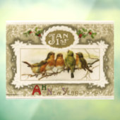 Nieuwjaar vogelvenster raamsticker (Vel 3)