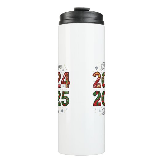 Nieuwjaar Waterflesjes Thermosbeker (Voorkant)