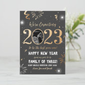 Nieuwjaar Zwangerschap Aankondiging 2023-kaart (Staand voorkant)