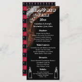 Nieuwjaar zwart en zilver, menu en knappe champagn (Voorkant / Achterkant)