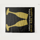 Nieuwjaars Glitter Champagne Fotobooth Achtergrond Wandkleed (Voorkant (horizontaal))