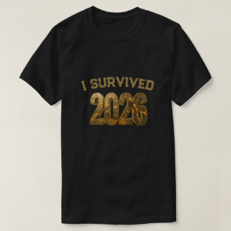 Nieuwjaars T-shirt 'Ik overleefde 2026'