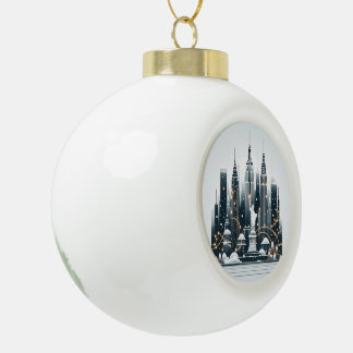 Nieuwjaars Vakantie Elegantie - Aanpasbare Kerstka Keramische Bal Ornament