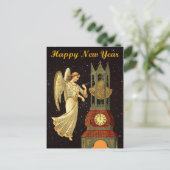 nieuwjaars vintage engel feestdagenkaart (Staand voorkant)