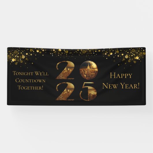 Nieuwjaarsbanner 2025 spandoek (Horizontaal)