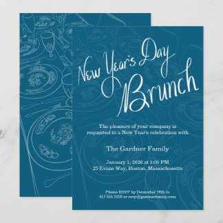 Nieuwjaarsbrunch Tafeldecoratie Uitnodiging