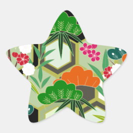 Nieuwjaarsdag Japanse stijl Ster Sticker