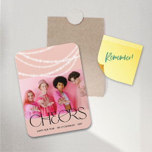 Nieuwjaarse kaas met piekverlichting Stijlvolle fo Magneet