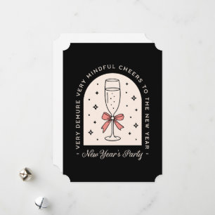 Nieuwjaarsfeest fancy dark coquette zwart feestdagenkaart