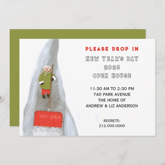 Nieuwjaarsfeest Open Huis Kaart (Voorkant / Achterkant)