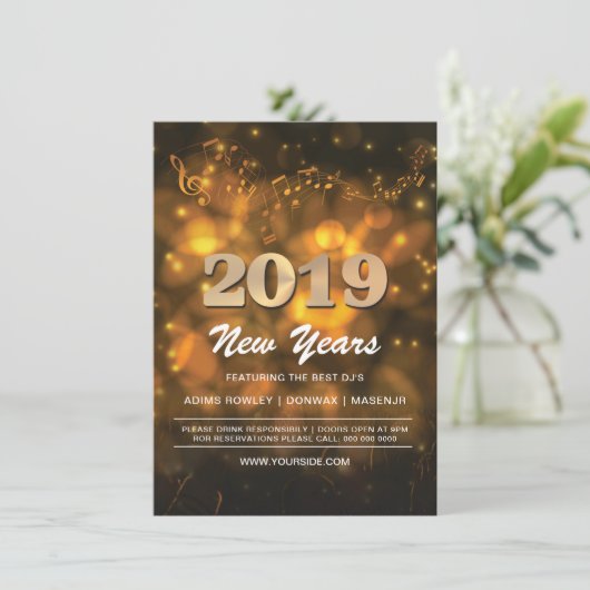 Nieuwjaarsfeest uitnodiging flyer (Staand voorkant)