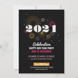 Nieuwjaarsfeest Uitnodigingsfolder Kaart