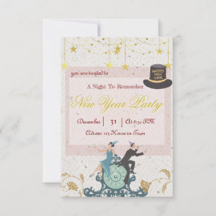 Nieuwjaarsfeest Vintage Inspiered Great Gatsby Kaart
