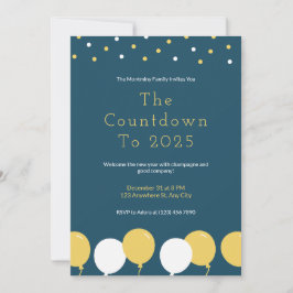 Nieuwjaarsfeestballonnen en Confetti Kaart