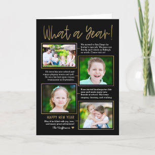 Nieuwjaarsfotokaart met overzicht bewerkbare kleur feestdagen kaart