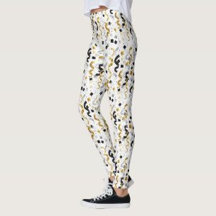 Nieuwjaarsgoud Zwart Confetti Leggings