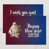 Nieuwjaarsgroet sterk  feestdagenkaart (Voorkant / Achterkant)