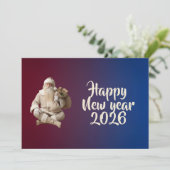 Nieuwjaarsgroet sterk  feestdagenkaart (Staand voorkant)