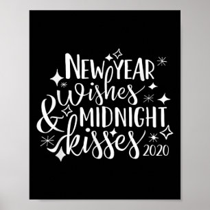 Nieuwjaarsgroeten en middernachtkusjes Gelukkig Ni Poster