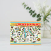 Nieuwjaarskaart van de New Yorkse Finger Lakes Briefkaart (Staand voorkant)