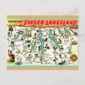 Nieuwjaarskaart van de New Yorkse Finger Lakes Briefkaart (Voorkant)