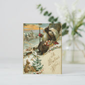 nieuwjaarskerstman feestdagenkaart (Staand voorkant)