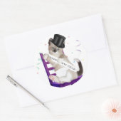 Nieuwjaarskitten Classic ronde Stickers (Envelop)