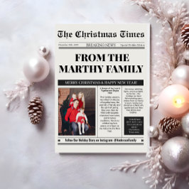 Nieuwjaarskrant Foto Collage Kerstmis Feestdagenkaart