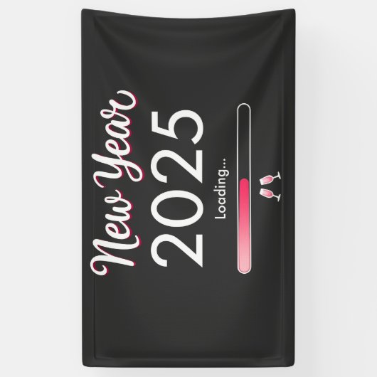 Nieuwjaarslading 2025 Gelukkig Nieuwjaar Kerstmis Spandoek (Verticaal)