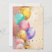 Nieuwjaarsmagie met ballonnen en knalbonbons kaart (Achterkant)