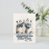 Nieuwjaarspanda's Briefkaart (Staand voorkant)
