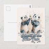Nieuwjaarspanda's Briefkaart (Voorkant / Achterkant)