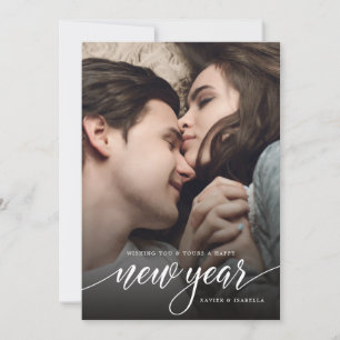 Nieuwjaarsscript Photo Holiday Kaart