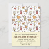 Nieuwjaarsuitnodiging Cocktail Pattern Kaart (Voorkant)