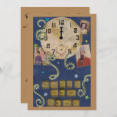 nieuwjaarsuitnodiging (dubbelzijdig) kaart (Voorkant / Achterkant)