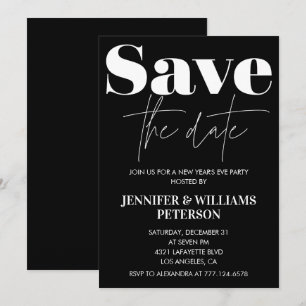 Nieuwjaarsuitnodiging Save the date Kaart