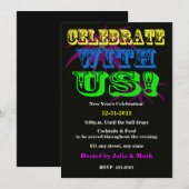 Nieuwjaarsuitnodiging vieren kaart (Voorkant / Achterkant)