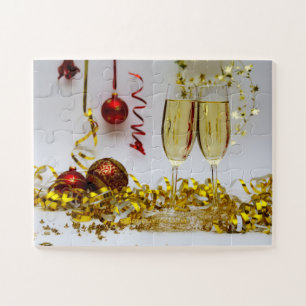 Nieuwjaarsviering SlipperyJoe's champagne spa Legpuzzel