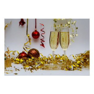 Nieuwjaarsviering SlipperyJoe's champagne spa Perfect Poster