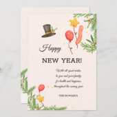 Nieuwjaarswensen Feestdagenkaart (Voorkant / Achterkant)