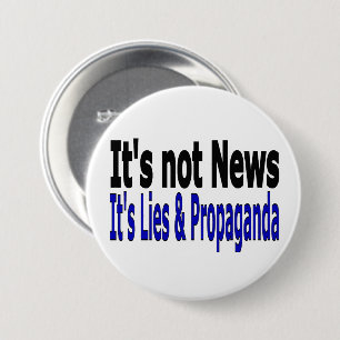 Nieuws Media Leugens en Propaganda zwart en blauw Ronde Button 7,6 Cm