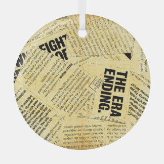 Nieuws papier met oud papier glas ornament
