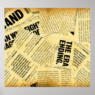 Nieuws papier met oud papier poster